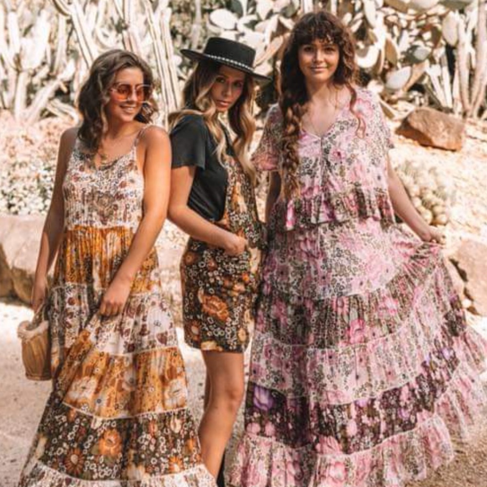 Spell desert daisy pinafore mini dress romper jumper overalls shortails retro